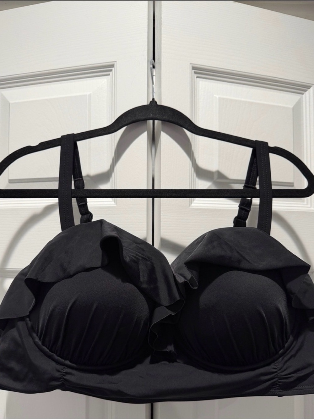 Torrid Black Ruffle Underwire Swim Bikini Top Plus Size 3X D/DD